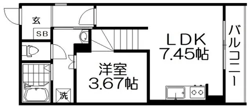 キャルムコート交野2番館【1階】の間取り