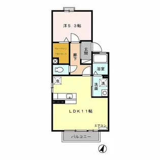 ミルキーウェイ B【2階】の間取り