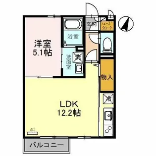 プランドール中道B棟【203号室】の間取り