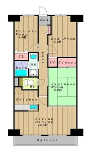 エイチツーオー河内長野Ⅱ【104号室】の間取り