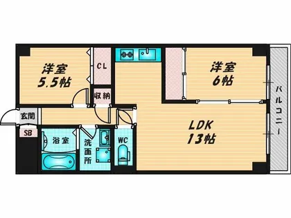セピア辻井横小路【5階】の間取り
