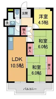グリーンハイツ向陽1号棟【52号室】の間取り