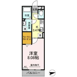 D-room甲山寺【206号室】の間取り