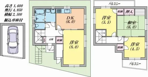 兵庫県神戸市北区鈴蘭台北町7丁目【一戸建】の間取り