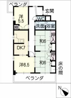 東マンション【701号室】の間取り