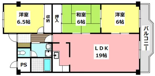 白川高層住宅11号棟【3階】の間取り