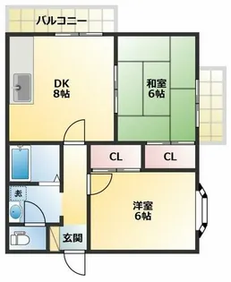 メゾンベェルレーヌ【1階】の間取り