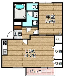 グランメール宮崎【206号室】の間取り
