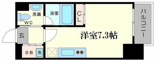 ドゥーエなんば南【9階】の間取り