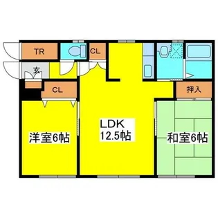 ノース86B棟【202号室】の間取り