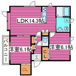 マルシメ64 A棟【2階】の間取り
