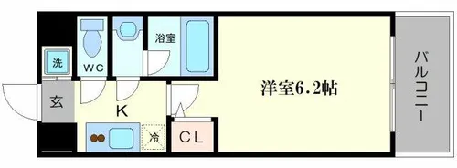 スプランディッド難波Ⅰ【14階】の間取り