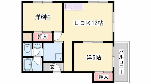 シャトウ姫路【6-A号室】の間取り