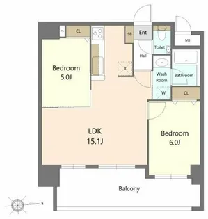 エンクレストパサージュ博多【9階】の間取り