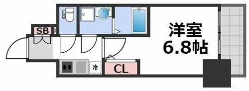 エスリード大阪上本町ブランシュ【4階】の間取り