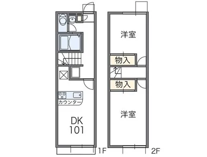レオパレスフィールズSTAY【109号室】の間取り