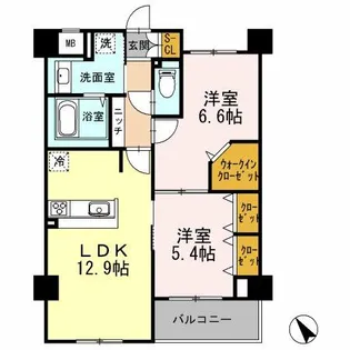 ブランドール東百舌鳥【1階】の間取り