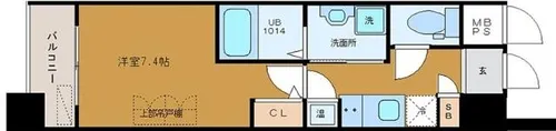 メルベージュ難波ウエスト【7階】の間取り