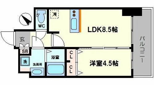 プレサンスOSAKA DOMECITY ワンダー【11階】の間取り