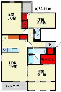 福岡県北九州市小倉北区青葉2丁目【マンション】の間取り