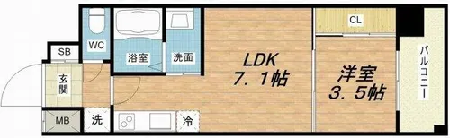 グランツ寺田町【2階】の間取り