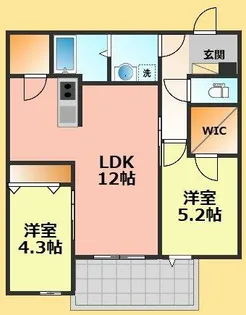愛知県清須市西枇杷島町小野田【アパート】の間取り
