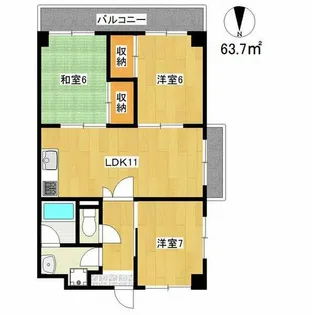 セラヴィ津久野【4階】の間取り