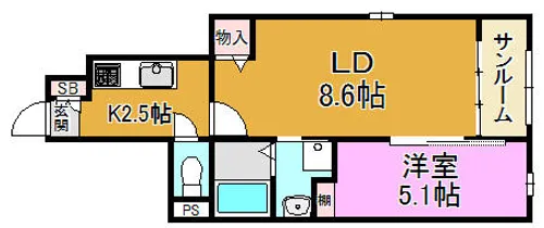 メゾン・アルカディア【1階】の間取り