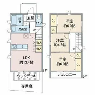 愛知県尾張旭市庄南町1丁目【一戸建】の間取り