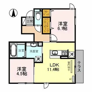 カーサルピナス【1階】の間取り