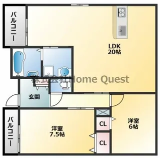 エトワールヴィル-R小阪本町レジデンス【B-1号室】の間取り