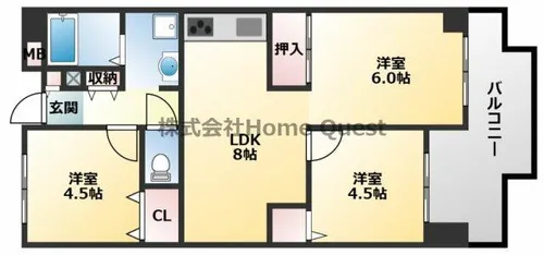 友井グレイス【3階】の間取り