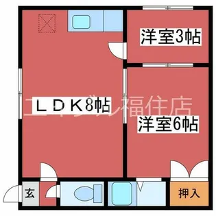 コーポ月寒B【3階】の間取り