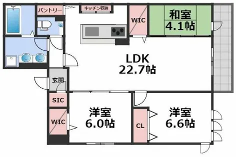 クラシスト東中本【1階】の間取り