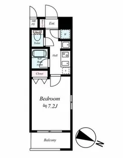 ピュアドームエクサイト博多【7階】の間取り