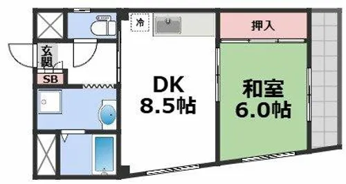 MARUOハイツ【4階】の間取り