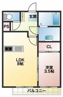 Prevoyance片江【1階】の間取り