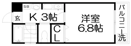 サンバリーアツ高宮【3階】の間取り