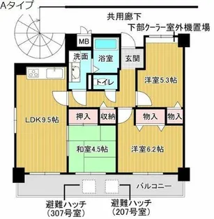 メゾン津雲台【3階】の間取り