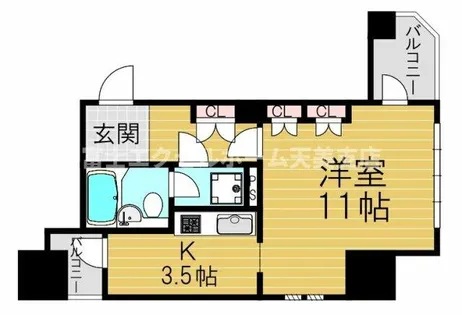 パシフィック平野第45ビル【601号室】の間取り