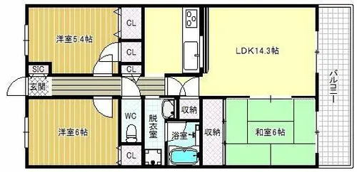 アバイラ松原【2階】の間取り