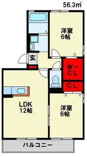 ヒーリングK【1階】の間取り