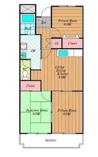 メゾン大北【401号室】の間取り