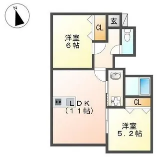 トラミッドヴィラ花田【1階】の間取り