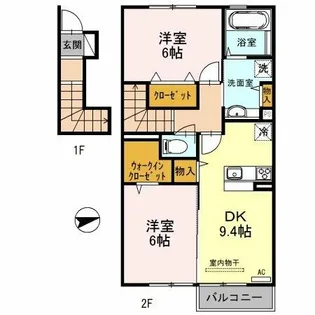 サンフルール【2階】の間取り
