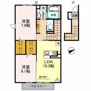 シャルムコート【2階】の間取り