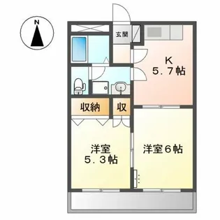 フラワーガーデンA【1階】の間取り