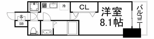 エスリード大阪天満宮【13階】の間取り