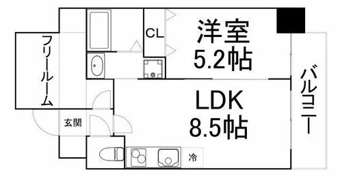 大阪府大阪市北区大淀南3丁目【マンション】の間取り