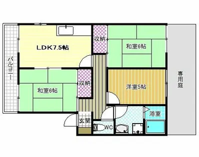グローリーハイツA棟【1階】の間取り